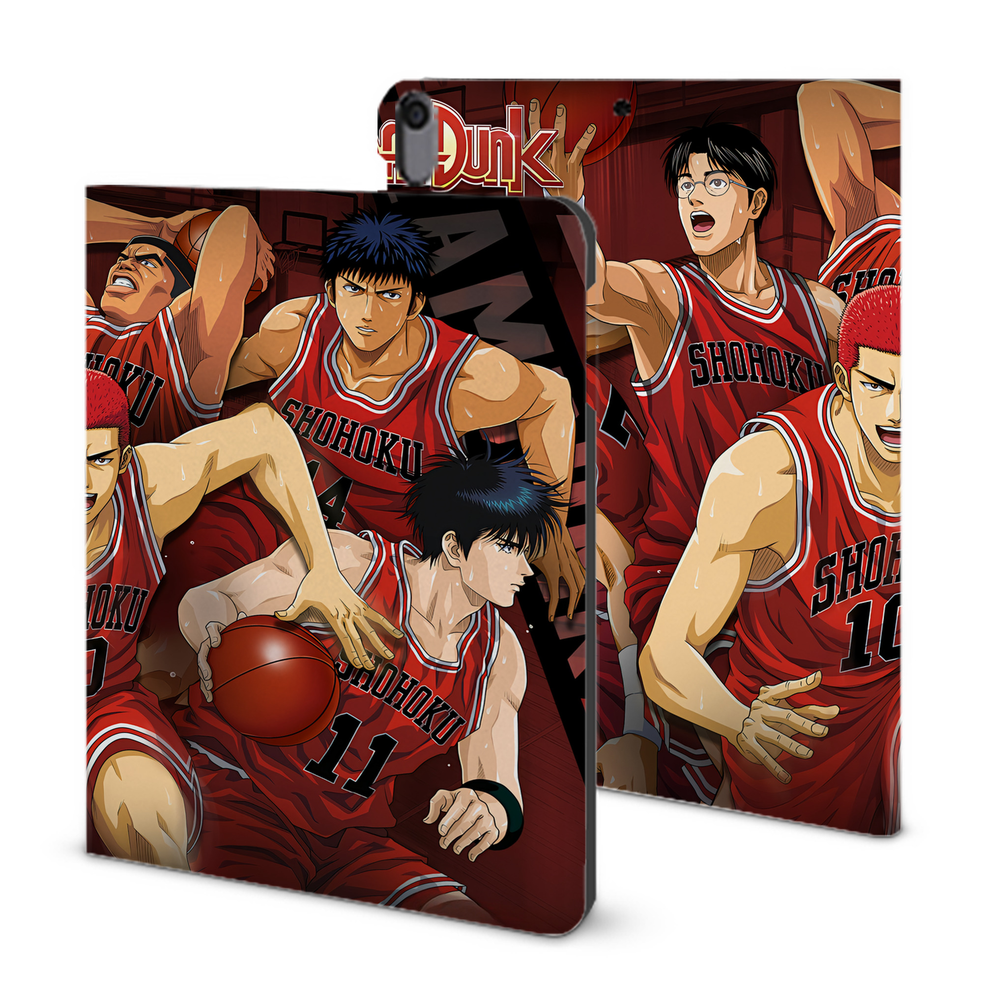 （画像用） SLAM DUNK／スラムダンク IPad ケース ブック型 PUレザー TPU 耐衝撃 軽量 薄型 ペン収納なし 全面保護 IPad 各モデル対応